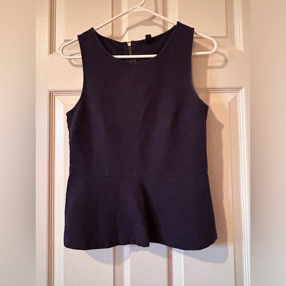 J. Crew navy blue sleeveless peplum